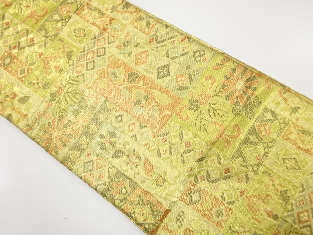 JAPANESE KIMONO / ANTIQUE FUKURO OBI / SILK / SAGANISHIKI / WOVEN FLORAL SARASA